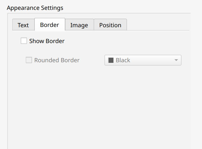Signature border settings