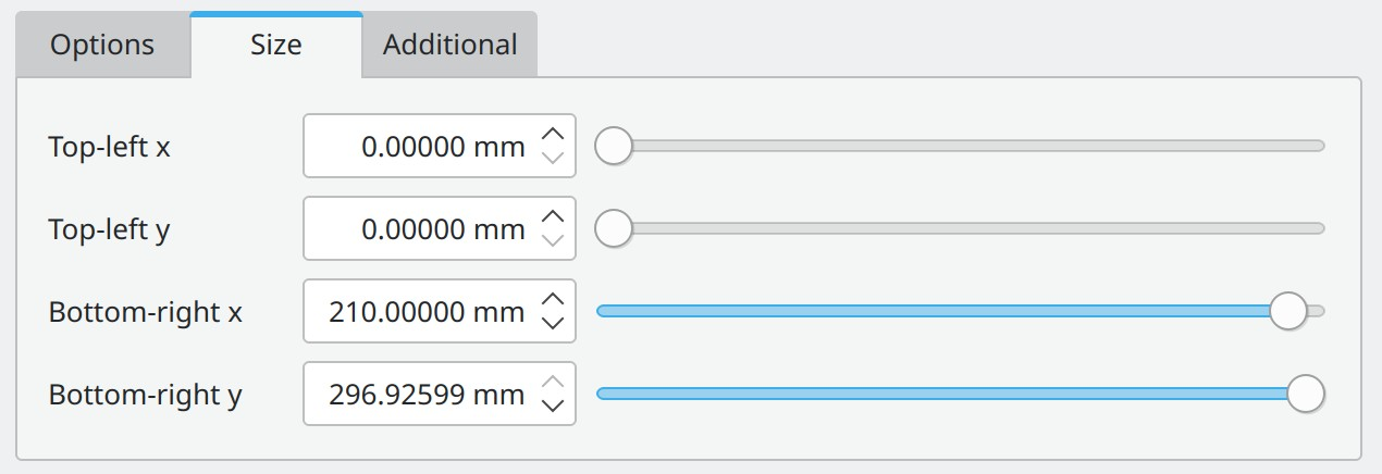 Size scan settings in Master PDF Editor