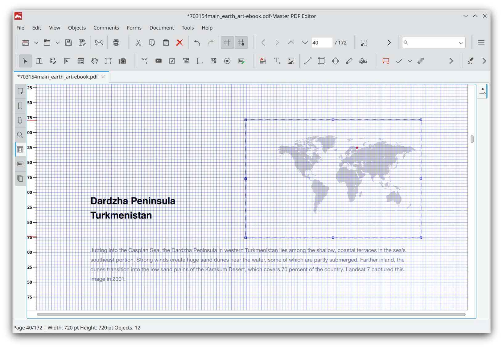 Snap objects to grid in Master PDF Editor